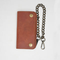 Coffee Small Leather Trucker Wallet