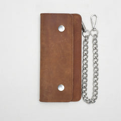 LARGE TRUCKER - Vegetable Tanned Leather Wallet Camel