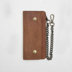 LARGE TRUCKER - Vegetable Tanned Leather Wallet Camel