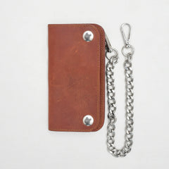 Coffee Small Leather Trucker Wallet