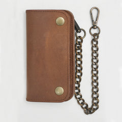 Camel Small Leather Trucker Wallet