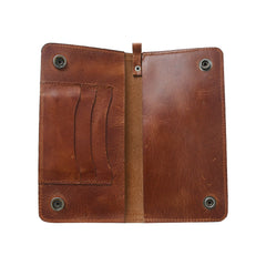 LARGE TRUCKER - Vegetable Tanned Leather Wallet Creemy