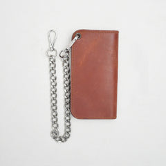 Coffee Small Leather Trucker Wallet
