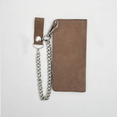 LARGE TRUCKER - Vegetable Tanned Leather Wallet Almond
