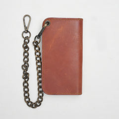 Coffee Small Leather Trucker Wallet