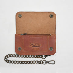 Coffee Small Leather Trucker Wallet
