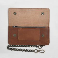 LARGE TRUCKER - Vegetable Tanned Leather Wallet Camel