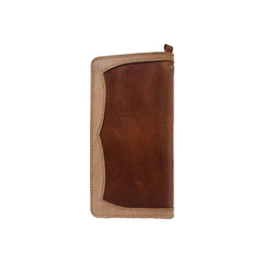 LARGE TRUCKER - Vegetable Tanned Leather Wallet Creemy