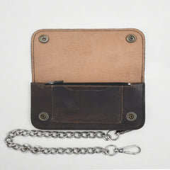 LARGE TRUCKER - Vegetable Tanned Leather Wallet Granite