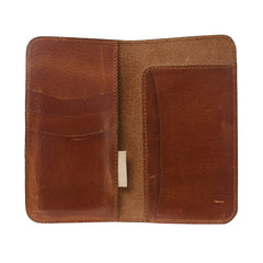 LARGE TRUCKER - Vegetable Tanned Leather Wallet Cream color