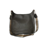 Faux Leather Large Messenger Bag