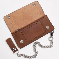 LARGE TRUCKER - Vegetable Tanned Leather Wallet Red