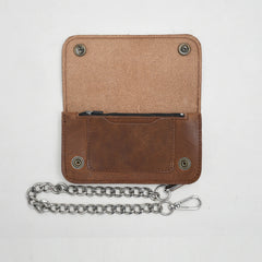 Camel Small Leather Trucker Wallet