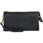 Faux Leather Middle Clutch Plain