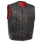 Hudson Rebel Men's Perforated Motorcycle Leather Vest