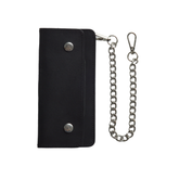 LARGE TRUCKER - Vegetable Tanned Leather Wallet Onyx Black