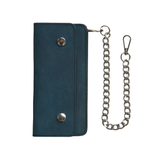 LARGE TRUCKER - Vegetable Tanned Leather Wallet Royal Blue