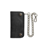 Gunmetal Black Small Leather Trucker Wallet