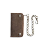 Dark Brown Small Leather Trucker Wallet