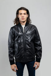 Aviator Rock Mens Bomber Leather Jacket