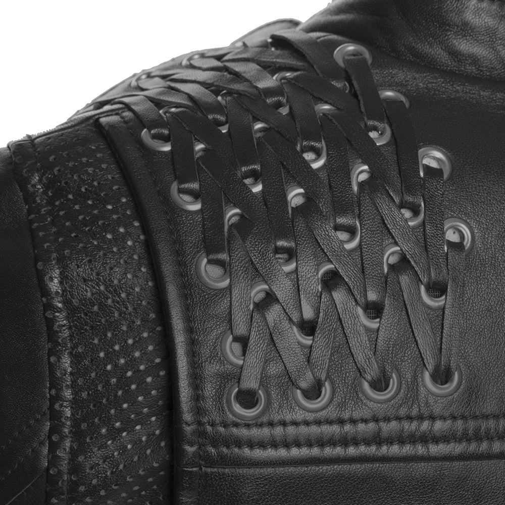 Black Widow - Women's Motorcycle Leather Jacket Women's Leather Jacket First Manufacturing Company