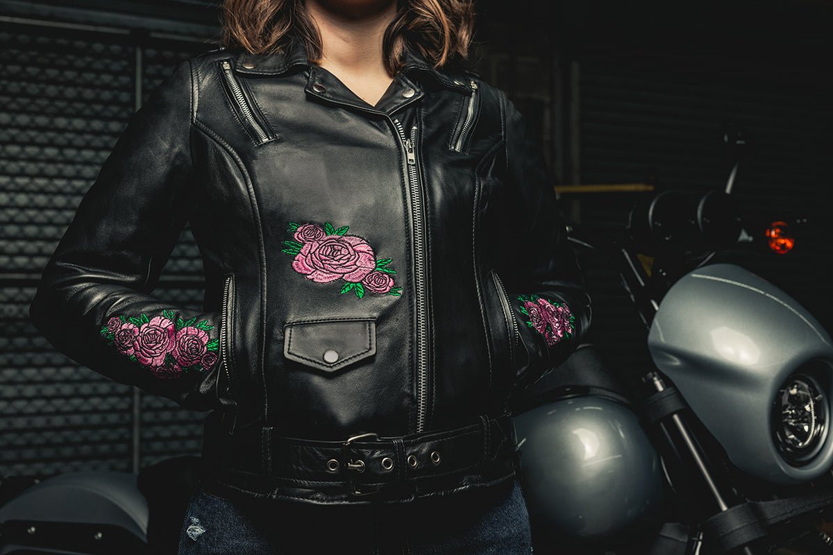 Bloom - Women's Motorcycle Leather Jacket Women's Leather Jacket First Manufacturing Company