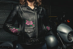 Bloom - Women's Motorcycle Leather Jacket Women's Leather Jacket First Manufacturing Company