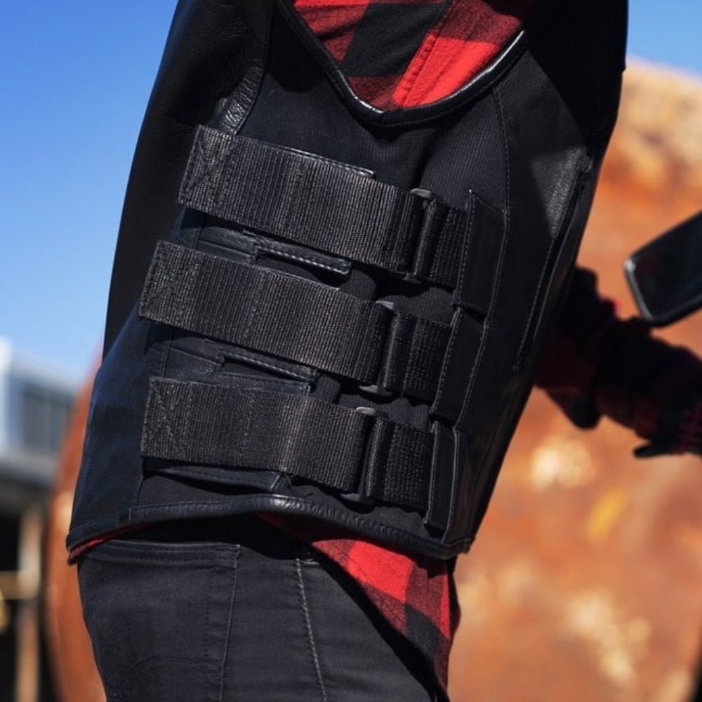 Commando Men's Leather Swat Style Motorcycle Vest Men's Leather Vest First Manufacturing Company