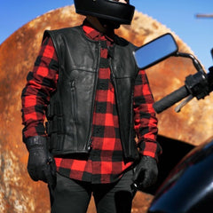 Commando Men's Leather Swat Style Motorcycle Vest Men's Leather Vest First Manufacturing Company