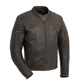 Commuter Men's Motorcycle Leather Jacket Men's Leather Jacket First Manufacturing Company Brown S