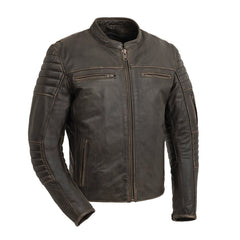Commuter Men's Motorcycle Leather Jacket Men's Leather Jacket First Manufacturing Company Brown S