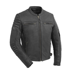 Commuter Men's Motorcycle Leather Jacket Men's Leather Jacket First Manufacturing Company Black S