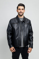 MonoEdge Men's Vegan Faux Leather Jacket