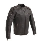 Crusader Men's Motorcycle Leather Jacket Men's Leather Jacket First Manufacturing Company Brown Beige S