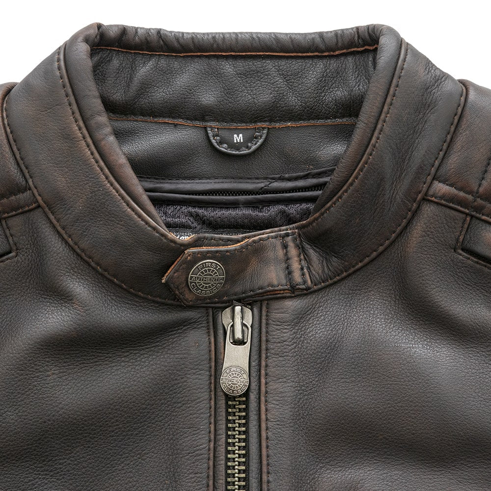 Crusader Men's Motorcycle Leather Jacket Men's Leather Jacket First Manufacturing Company