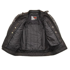 Crusader Men's Motorcycle Leather Jacket Men's Leather Jacket First Manufacturing Company
