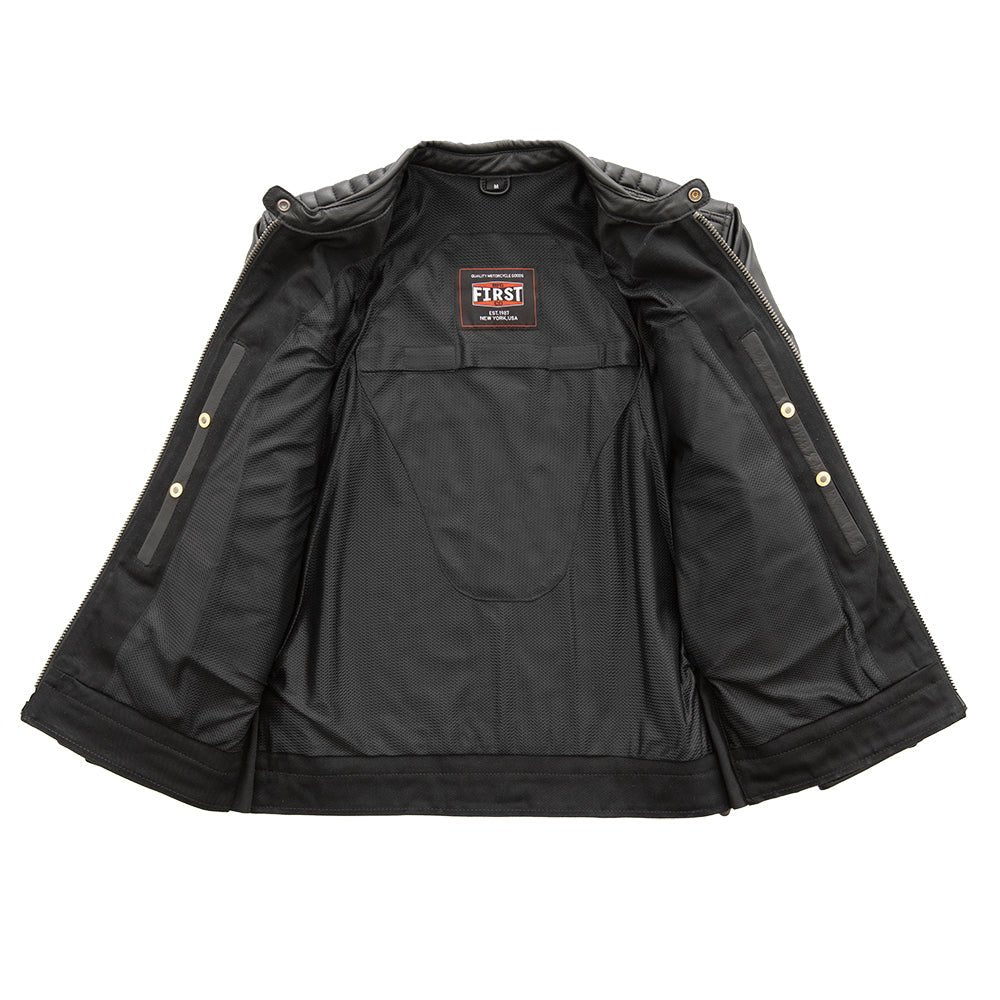 Daredevil Men's Motorcycle Twill/Leather Jacket Men's Leather/Twill Jacket First Manufacturing Company