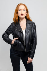 GreenGlam Women's Vegan Faux Leather Jacket