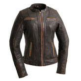 Mystic Chrome Women's Motorcycle Leather Jacket