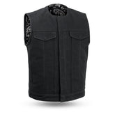 Rebel Torque Men's Motorcycle Canvas Vest