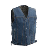 Axlehide Men's Motorcycle Denim Vest
