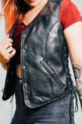 Storm Rebel Women's Motorcycle Leather Vest
