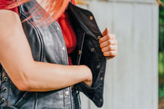 Honey Badger Women's Motorcycle Leather Vest Women's Leather Vest First Manufacturing Company
