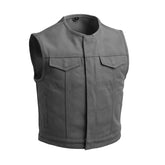 Ironbound Men's Motorcycle Canvas Vest Grey