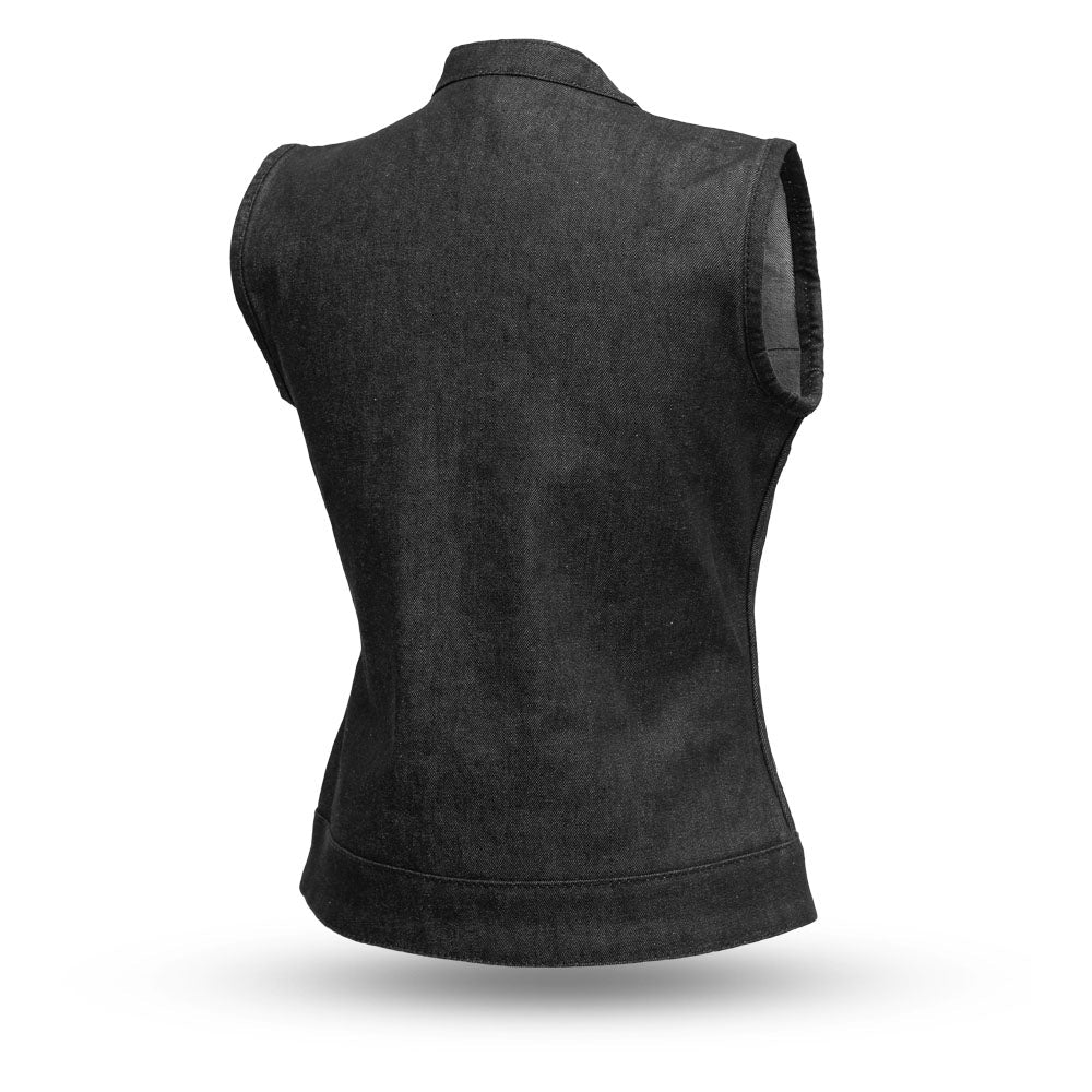 Ludlow Women's Motorcycle Denim Vest Women's Denim Vest First Manufacturing Company