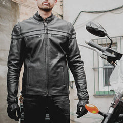 Maverick Men's Motorcycle Leather Jacket Men's Leather Jacket First Manufacturing Company