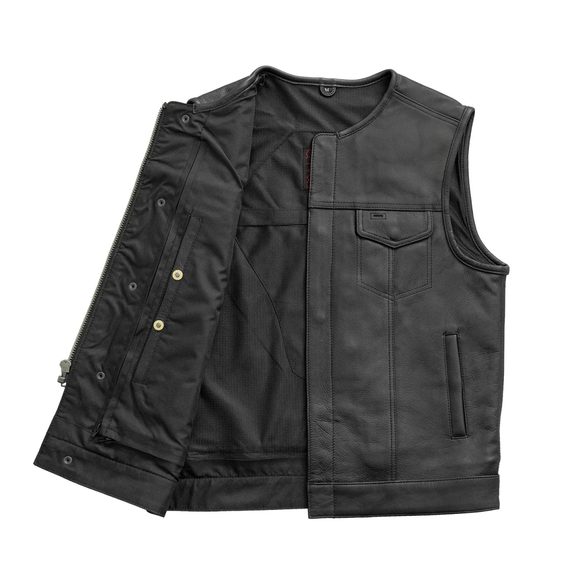No Rival - Men's Motorcycle Leather Vest Men's Leather Vest First Manufacturing Company