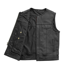 No Rival - Men's Motorcycle Leather Vest Men's Leather Vest First Manufacturing Company