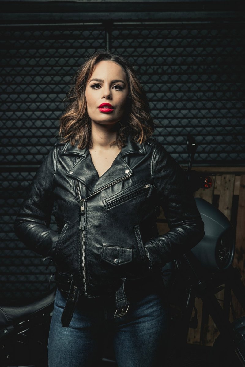 Popstar Women's Motorcycle Leather Jacket Women's Leather Jacket First Manufacturing Company
