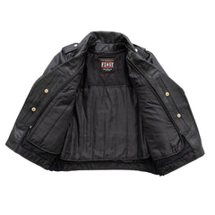 Popstar Women's Motorcycle Leather Jacket Women's Leather Jacket First Manufacturing Company